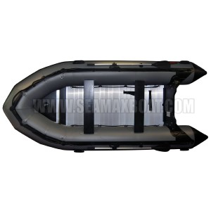 Seamax New Style Ocean430 Gray 14ft Inflatable Boat with Aluminum Floor, Heavy Duty Design, Commercial Standard, Pontoon Diameter 20, 5+1 Air Chamber, Rated 35hp Rated 35hp